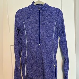 Athleta Running Wild 1/2 Half Zip Long Sleeve Pullover Space Dye Purple SZ Small